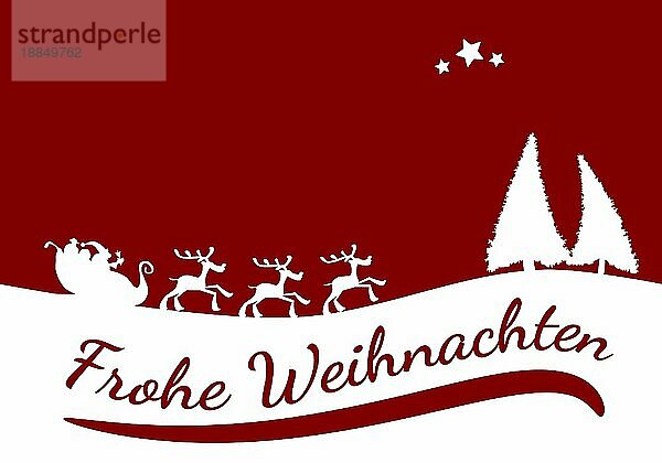 Rote Weihnachten Auto Hintergrund mit den deutschen Worten Frohe Weihnachten  Vektor Illustration