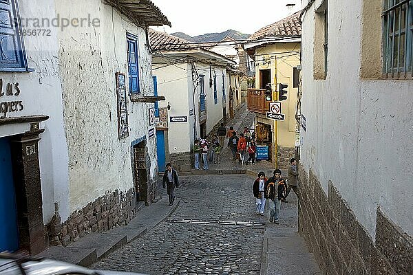 Straße in Cuzco  Peru  Südamerika