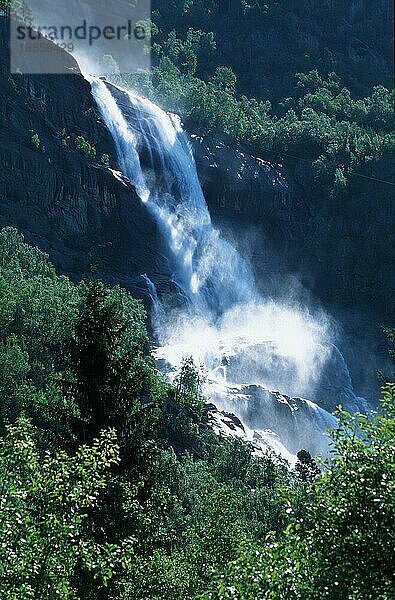 Wasserfall  Odda  Sorfjord  Hordaland  Norwegen  Europa