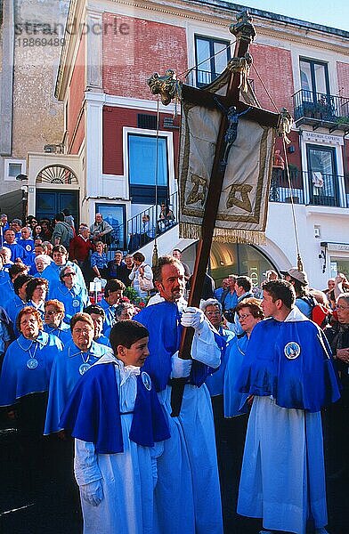 Prozession Festa di San Constanzo  Piazetta di Capri  Insel Capri  Kampanien  Italien IProzession Festa di San Constanzo  Piazetta di Capri  Insel Capri  Kampanien  Italien  Europa