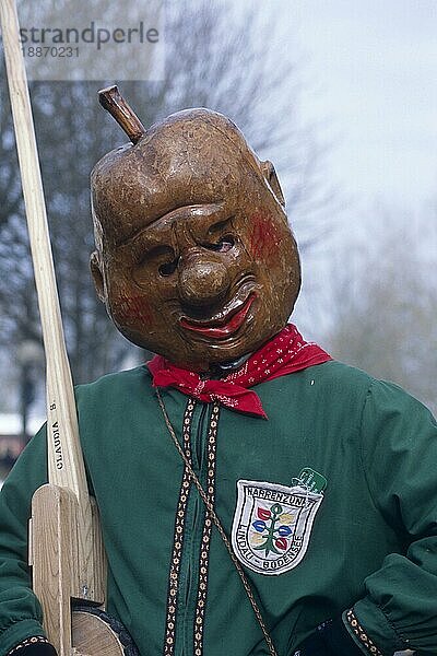 Mensch in Karnevalskostüm  Lindau  Bodensee  Bayern  Deutschland  Fastnacht  Europa