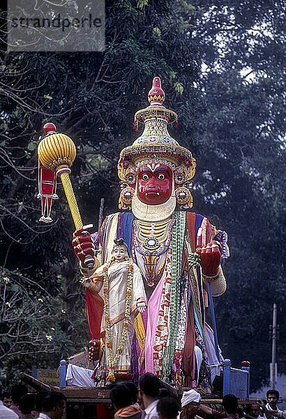 Hanuman beim Bharani-Fest utsavam im Chettikulangara Bhagavathy-Tempel  Kerala  Südindien  Indien  Asien