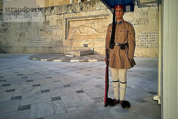 Athen Griechenland. Wachablösung auf dem Syntagma-Platz vor dem Griechischen Parlament