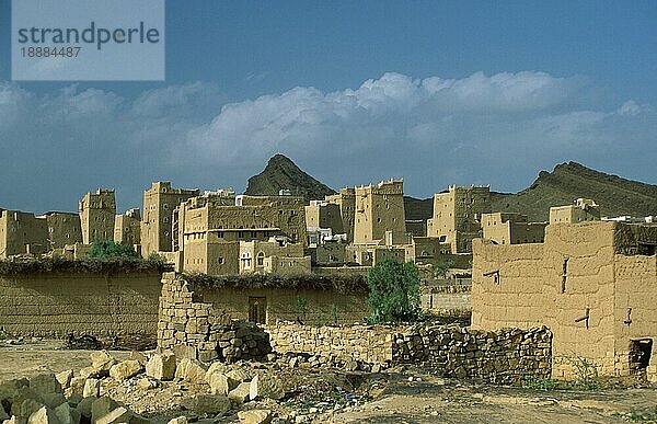 Lehmhäuser in Al Haber  Jemen  Asien