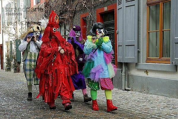 Musikanten mit Flöten  Basler Fasnacht  Basel  Schweiz  Europa