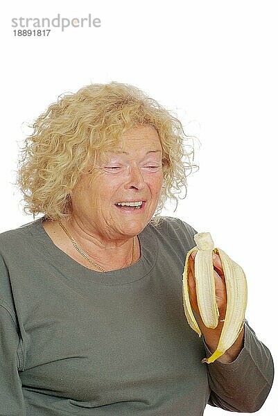 Frau mit Banane