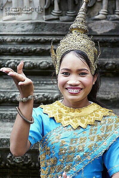 Apsara-Tänzerinnen nach Khmer-Traditionen. Angkor Wat-Tempel. Siem Reap Kambodscha