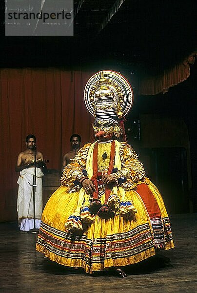 Eine Vogelfigur im Kathakali  gewöhnlich Hamsam  Schwan in Kerala Kalamandalam  Cheruthuruthy bei Soranur  Kerala  Südindien  Indien  Asien