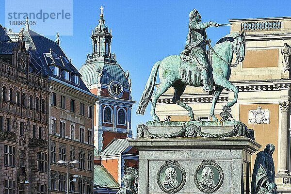 Ein Blick in das historische Zentrum (Altstadt) von Stockholm Schweden