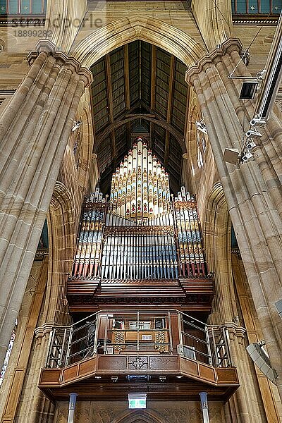 Die Pfeifenorgel in der St. Andrew's Cathedral. Sydney  Australien  Ozeanien