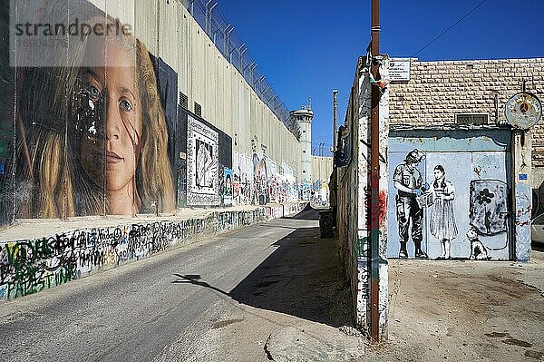 Jerusalem Israel. Die Trennmauer im Westjordanland in Bethlehem