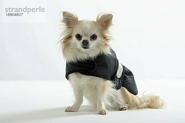Chihuahua  langhaarig  Regenmantel  Mantel  Mäntelchen  Schutzkleidung  Hundebekleidung