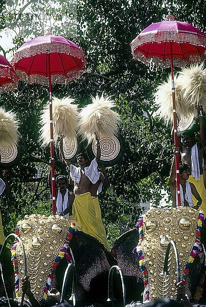 Pooram Festival in Thrissur Trichur  Kerala  Südindien  Indien  Asien