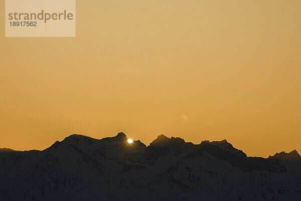 Sonnenuntergang am Wildkogel  Neukirchen  Pinzgau  Salzburger Land  Österreich  Europa