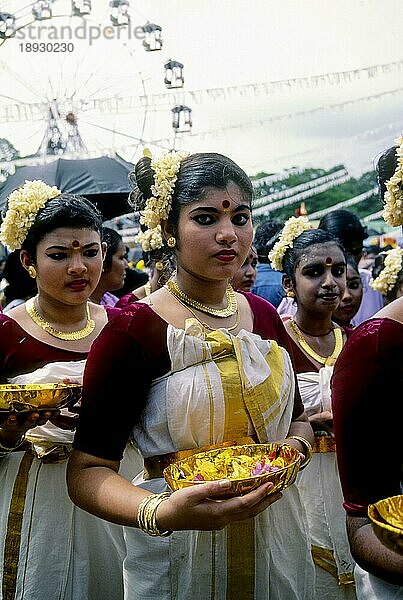 Athachamayam Feier in Thripunithura während Onam in der Nähe von Ernakulam  Kerala  Südindien  Indien  Asien