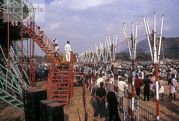 Eine Ausstellung während des Pooram Festes in Thrissur oder Trichur  Kerala  Indien  Asien