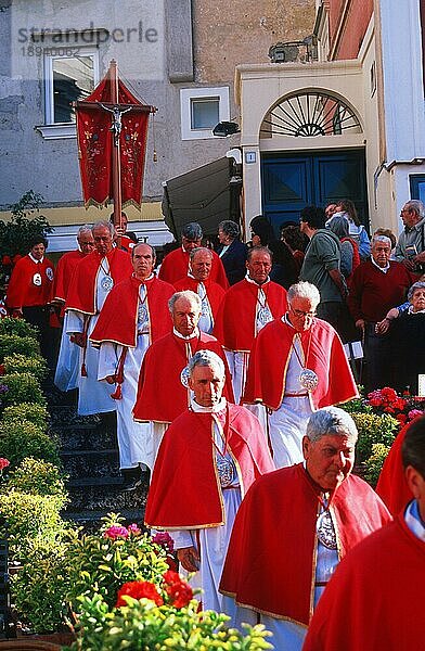 Prozession Festa di San Constanzo  Piazetta di Capri  Insel Capri  Kampanien  Italien  Europa