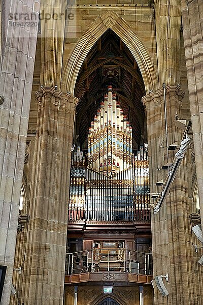 Die Pfeifenorgel in der St. Andrew's Cathedral. Sydney  Australien  Ozeanien