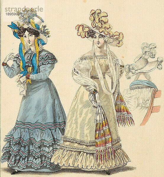 The World of Fashion and Continental Feuilletons  1. Mai 1826. Nr. 24  Band III. Mode-Magazin  Historisch  digital restaurierte Reproduktion von einer Vorlage aus der damaligen Zeit