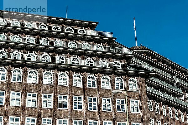 Detail des berühmten Chilehauses in Hamburg  Deutschland  Europa