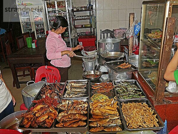 Restaurant in der Nähe des Alten Marktes  Krong Siem Reap  Kambodscha  Asien