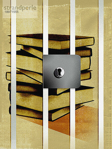 Bücher hinter Gefängnisgittern