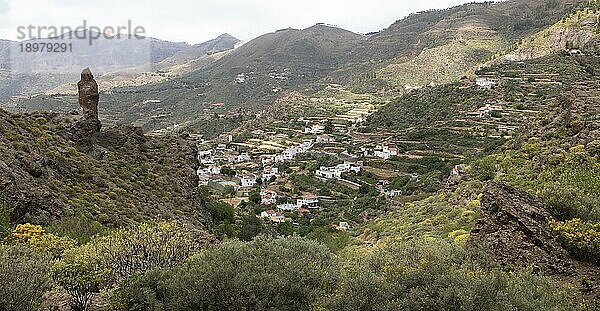 Traditionelles Dorf La Culata im Parque Rural del Nublo  Provinz Las Palmas  Gran Canaria  Kanarische Inseln  Spanien  Europa