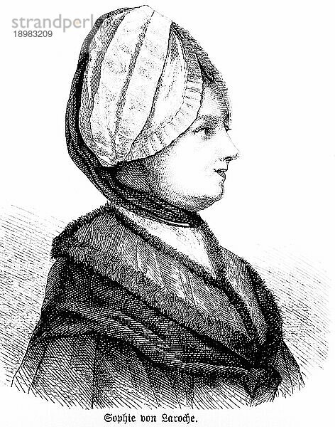 Sophie von Laroche  Portrait  Literatur  Poetin  Dichterin  Freund Wieland  bedeutende Frauen der Vergangenheit  18. Jahrhundert  Geschichte  historische Illustration 1894