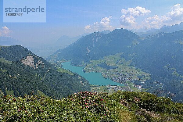 Fernsicht auf den Lungernsee  Schweizer Alpen