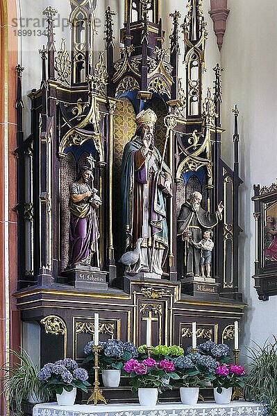 Seitenaltar  Pfarrkirche St. Bartholomäus  Hopferbach  Allgäu  Bayern  Deutschland  Europa