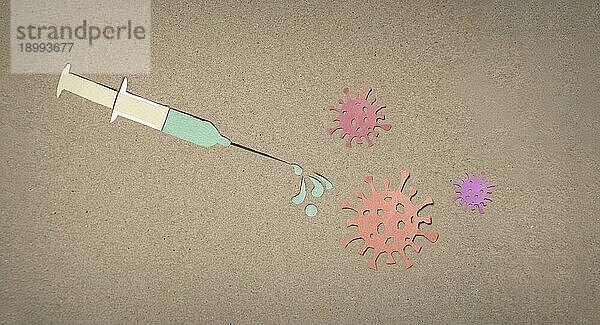 Impfung Spritze Virus  Scherenschnitt