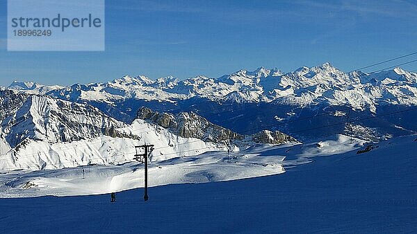 Schöner Skitag auf dem Glacier de Diablerets