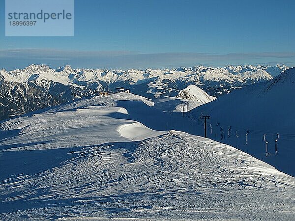 Schöne Aussicht vom Skigebiet Pizol