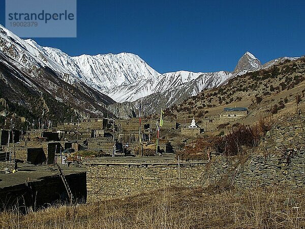 Schöne Aussicht von Khangsar  Nepal  Asien