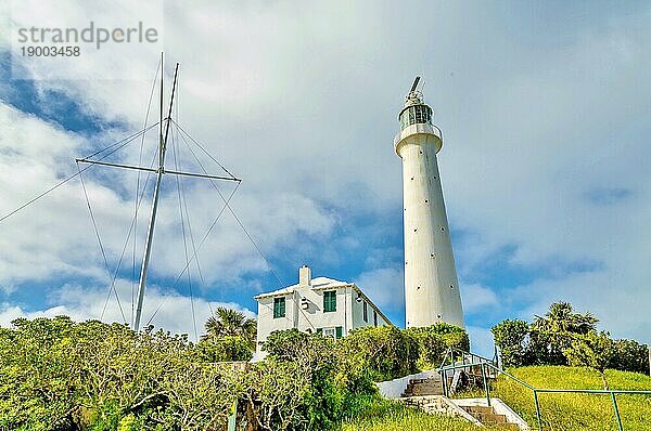 Gibb's Hill Lighthouse  aus Gusseisen in London gebaut und 1844 von den Royal Engineers errichtet  noch in Gebrauch  Southampton Parish  Bermuda  Atlantik  Nordamerika