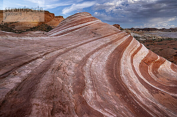Flowing Lines at the Fire Wave  Valley of Fire State Park  Nevada  United States of America  North America