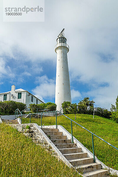 Gibb's Hill Lighthouse  aus Gusseisen in London gebaut und 1844 von den Royal Engineers errichtet  noch in Gebrauch  Southampton Parish  Bermuda  Atlantik  Nordamerika