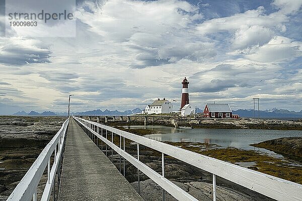 Leuchtturm Tranoy Fyr  Tranøy Fyr  Hamarøy  Ofoten  Vestfjord  Nordland  Norwegen  Europa