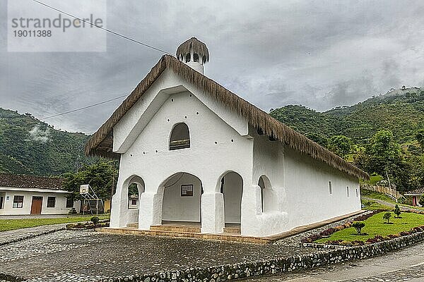 Traditionelle Kirche San Andres de Pisimbala  Unesco Weltkulturerbe  Tierradentro  Kolumbien  Südamerika