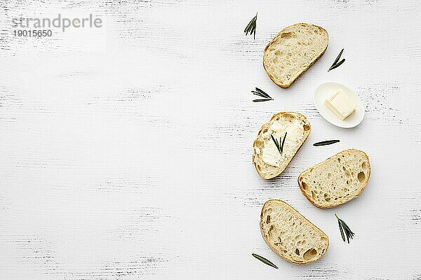 Draufsicht leckeres Brot Konzept mit Kopie Raum. Auflösung und hohe Qualität schönes Foto