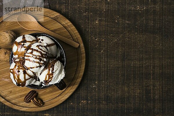 Draufsicht hausgemachtes Gelato Tisch. Auflösung und hohe Qualität schönes Foto