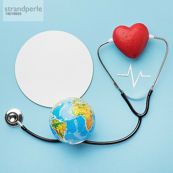 Draufsicht Welt Herz Tag Konzept. Auflösung und hohe Qualität schönes Foto