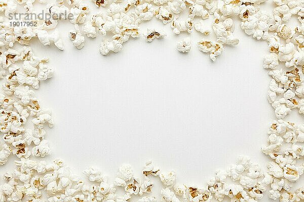 Popcornrahmen in der Draufsicht mit Kopierbereich. Auflösung und hohe Qualität schönes Foto