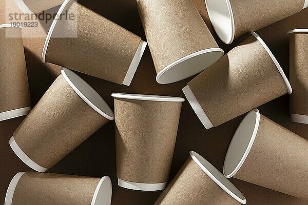 Kaffee gehen Pappbecher Draufsicht. Auflösung und hohe Qualität schönes Foto