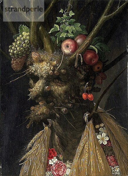 Vier Jahreszeiten in einem Kopf  Four Seasons in One Head  Gemälde von Giuseppe Arcimboldo  Historisch  digital verbesserte Reproduktion einer Vorlage aus der damaligen Zeit