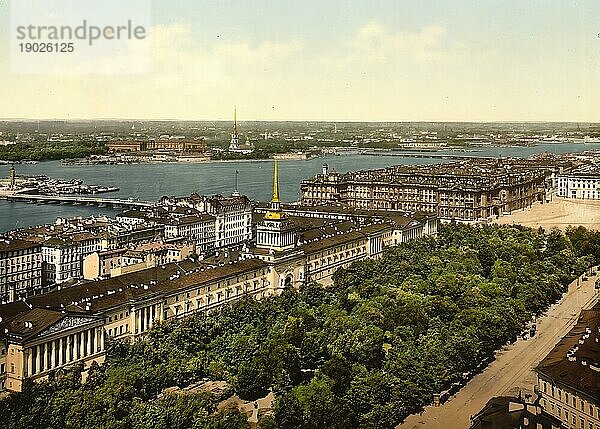 Die Admiralität  St. Petersburg  Russland  um 1890  Historisch  digital verbesserte Reproduktion eines Photochromdruck der damaligen Zeit  Europa