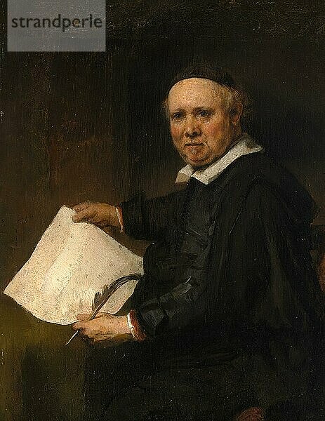 Lieven Willemsz van Coppenol  1599 bis 1671  Gemälde von Rembrandt van Rijn (1606) (1669)  Historisch  digital verbesserte Reproduktion einer Vorlage aus der damaligen Zeit
