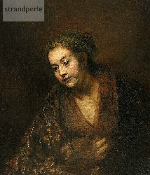 Hendrickje Stoffels (1626) (1663)  Gemälde von Rembrandt van Rijn (1606) (1669)  Historisch  digital verbesserte Reproduktion einer Vorlage aus der damaligen Zeit