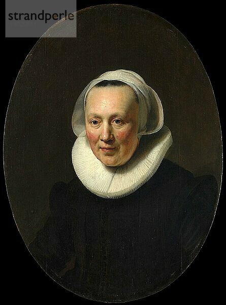Porträt einer Frau  Portrait of a Woman  Gemälde von Rembrandt van Rijn (1606) (1669)  Historisch  digital verbesserte Reproduktion einer Vorlage aus der damaligen Zeit