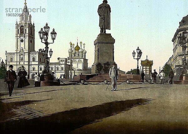 Tworskoi  Tverskoi  Ort  Moskau  Russland  um 1890  Historisch  digital verbesserte Reproduktion eines Photochromdruck der damaligen Zeit  Europa